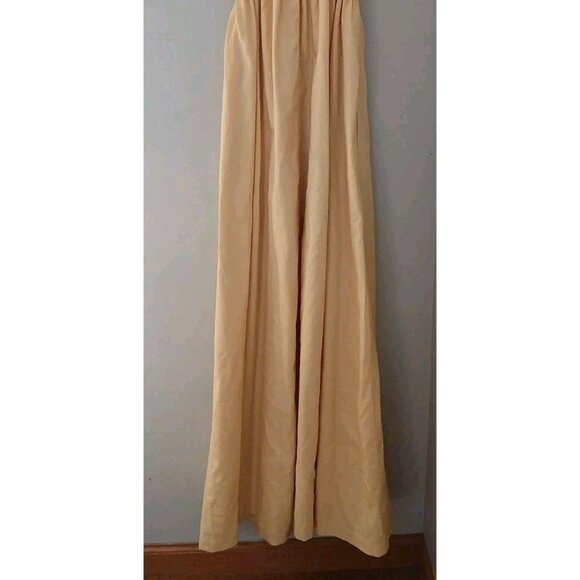Abercrombie & Fitch Cut Out Maxi Dress Size Medium Tall Yellow Sleeveless Ruched - Picture 7 of 8
